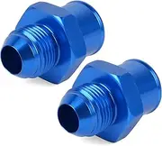 Pair SBC 10AN Valve Cover Adapter Aluminum Fittings for Push-In Grommet (Blue)