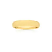 9ct Gold 5mm Half Dome Wedding Band - Size W