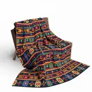 Colorful Peru Style Andean Pattern, Cozy Arctic Fleece Blanket, Couch Throw