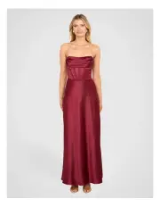 [Pilgrim] Marbella Drape Corset Gown in Burgundy