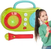 Karaoke Machine Kids, Multi-Functional Microphone Karaoke, 6.69x4.53x1.77in Speaker Singing Machine, Electric Educational Playset, Music Instrument Toy for Birthday Fun