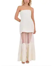 Simkhai Marella Lace Insert Textured Gown