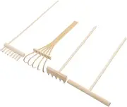 GARVALON 4PCS Mini Zen Garden Rake Tools Set Sand Accessories for Creative Expression Compact Design for Home Office Table Decor Miniature Sand Stamp Kit