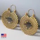 Fashion Women Earrings Hook Retro Boho Simple Hollow Metal Circle Style 0038