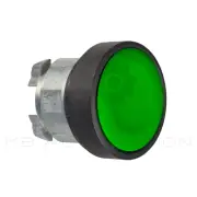 Schneider ZB4BA37 non-illuminated push-button, spring return, green flush, 22 mm