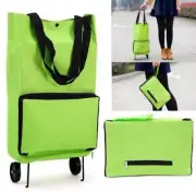 2 x Foldable Rolling Shopping Bag on Wheels Reusable Shopping Cart Trolley
