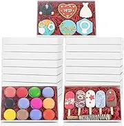 RomanticBaking 24 Pack 9 1/2" x 6" x 1 1/4" Clear White Cookie Boxes with Full Window,Bakery Cakesicle Boxes Macaron Boxes for Christmas Valentine's Halloween Easter Father's Mother's Day Wedding