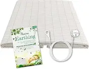 Grounding Sheet with Earth Connection Cable, Conductive Grounding Mat for Better Sleep, Earth Energy and Recovery (193 x 203 cm)