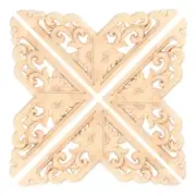 4PCS Wood Carved Onlay Applique Woodcarving Corner Decal Home Furniture FS