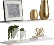 Delta 36 in. W x 0.5 in. H x 10 in. D White Floating Decorative Wall Shelf 2pcs
