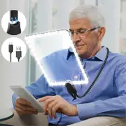 5X Large Reading Magnifying Glass with Light, Rechargeable Hands-Free Magnifying Lamp with Flexible Gooseneck, 24x17cm Ultra Clear Lens, Perfect for R