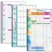 A6 Budget Planner Refill, 82 Sheets Weekly Planner Monthly Calendar Inserts