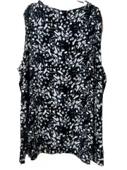 AUTOGRAPH, Sz 24, NWT, Zip Front Blue Tank Top.