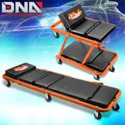 2-IN-1 48" Foldable Z Creeper Mechanics Garage Work Stool Rolling Chair Orange
