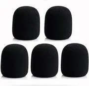 5 Pack Foam Mic Cover Handheld Microphone Windscreen (Black)