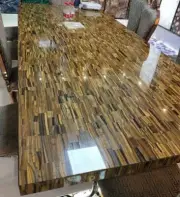 Tiger Eye Gemstone Coffee & End Table, Console Bar Cafeteria Counter Desk Decors