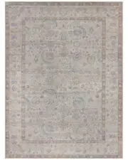 Exquisite Rugs Harper Hand-Knotted New Zealand Wool Beige/Ivory/Blue Area Rug