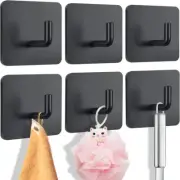 Adhesive Towel Hooks - 6 Pack Towel Hooks for Hanging Robes Coat Hooks Stick