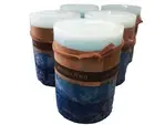 6xScented Candle Handmade Rustic 5*8cm 22Hr Burn Fragrance African Rain Blue