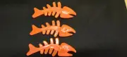 Cat Pet Toy Fish Bone Toy Dental Mint Chew Toy, Teeth, Pet Rubber (3-fish)