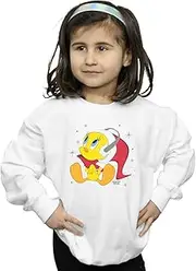 [Absolute Cult] Looney Tunes Girls Christmas Tweety Sweatshirt White 9-11 Years