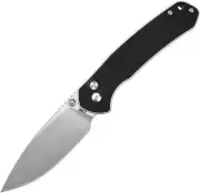 NEW CJRB Large Pyrite Button Lock Black Folding Knives