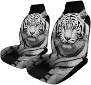 HETVBNS - Breathable Car Seat Cover Black and White Front Car Seat Protector with Elastic Band Edge Car Seat Cushions Accessories