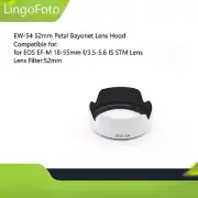 EW-54 52mm Petal Bayonet Lens Hood for EOS EF-M 18-55mm f/3.5-5.6 IS STM Lens