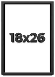 18x26 Shadow Box Frame Black | 2 Inches Deep Real Wood Contemporary Shadowbox Di