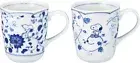 Peanuts Snoopy Indigo Arabesque&Grape Pair Mug Cup Set with Fancy Box NEW JAPAN