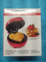 Nostalgia My Mini Heart 5" Non-Stick Waffle Maker - pink or red you choose