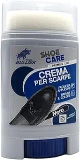 [BullTek] Leather Shoes Nourishing Cream - Natural Emulsion with Vegetable Oils and Waxes Balm for Leather and Leather Protects Against Water and Moisture - Ideal for Shoes, Boots, Bags and Furniture, black, 50