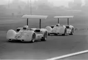 Jim Hall & Phil Hill In Their Chaparral 2E 1966 Motor Racing Old Photo