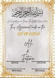 Nikah certificate. Please msg me bride and groom's names and date Via Ebay Box