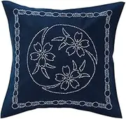 Olympus Thread Sashiko Kit Cushion Navy Blue 216