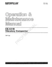 Caterpillar CS 431B Vibratory Compactor Operators Maintenance Manual