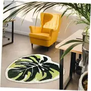 Monstera Leaf Area Rugs Non Slip Bath Mat Tufted Rug,Ultra Soft Washable