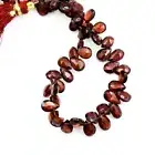 Natural Mozambique Red Garnet Faceted Gemstone Pear Beads 8 Inch Strand
