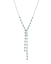Bloomingdale's Fine Collection Emerald & Diamond Lariat Necklace in 14K White Gold, 18