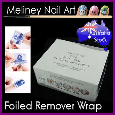 200pc Foiled UV Gel Nail Polish Remover Wraps Pad Nail Art Cleaner Acetone