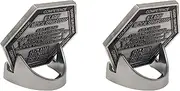 Military Challenge Coin Display Stand - Solid Metal with Anodized Finish - US Vet. Business (Black) (Satin Nickel Two-Pack)