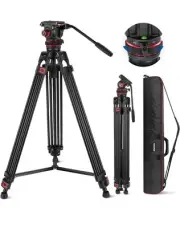 NEEWER 74''Video Tripod&Adjustable Damping Fluid Head Dual-Mode QR Plate