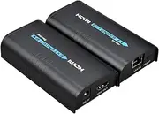 TreasLin HDMI Extender HDMI Network Extender Adapter 1080P HD Singal to 120M (390feet) Over RJ45 Cat5e/Cat6 Ethernet Cable for HDTV PS3/4 Xbox, Support 1 TX Sender to More RX Receivers HSV373