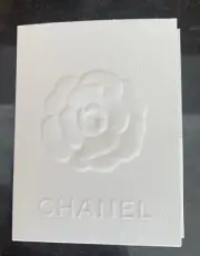 Authentic Chanel White Embossed Receipt Folder Camelia 3" x 4"