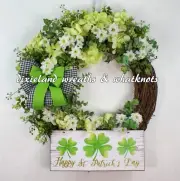 ST. PATRICK'S DAY WREATH, IRISH WREATH, SPRING WREATH, FRONT DOOR WREATH,