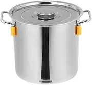Stainless Steel Soup Pot Lid Large Rice Bucket Versatile Stockpot Easy to Clean Stylish Kitchen Accessory