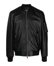 Zipper leather jacket IT52 Black