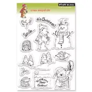 PENNY BLACK RUBBER STAMPS CLEAR XMAS SNAPSHOTS NEW clear STAMP SET