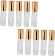 CALLARON 8Pcs Glass Essential Oil Roller Bottle Travel Cosmetic Dispenser for Skincare Perfume Aromatherapy Portable Vials for Luggage Handbag Yoga Bag Use