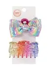 Wonder Nation Rainbow Ombre Sequin Girls Hair Claw Clip 2-Piece Set, Multi-Color